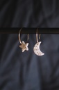 Boucles d'oreilles en porcelaine et or fin